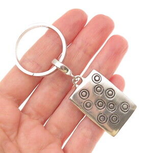 Lisa Jenks 925 Sterling Silver Vintage Modernist Key Fob Ring Holder